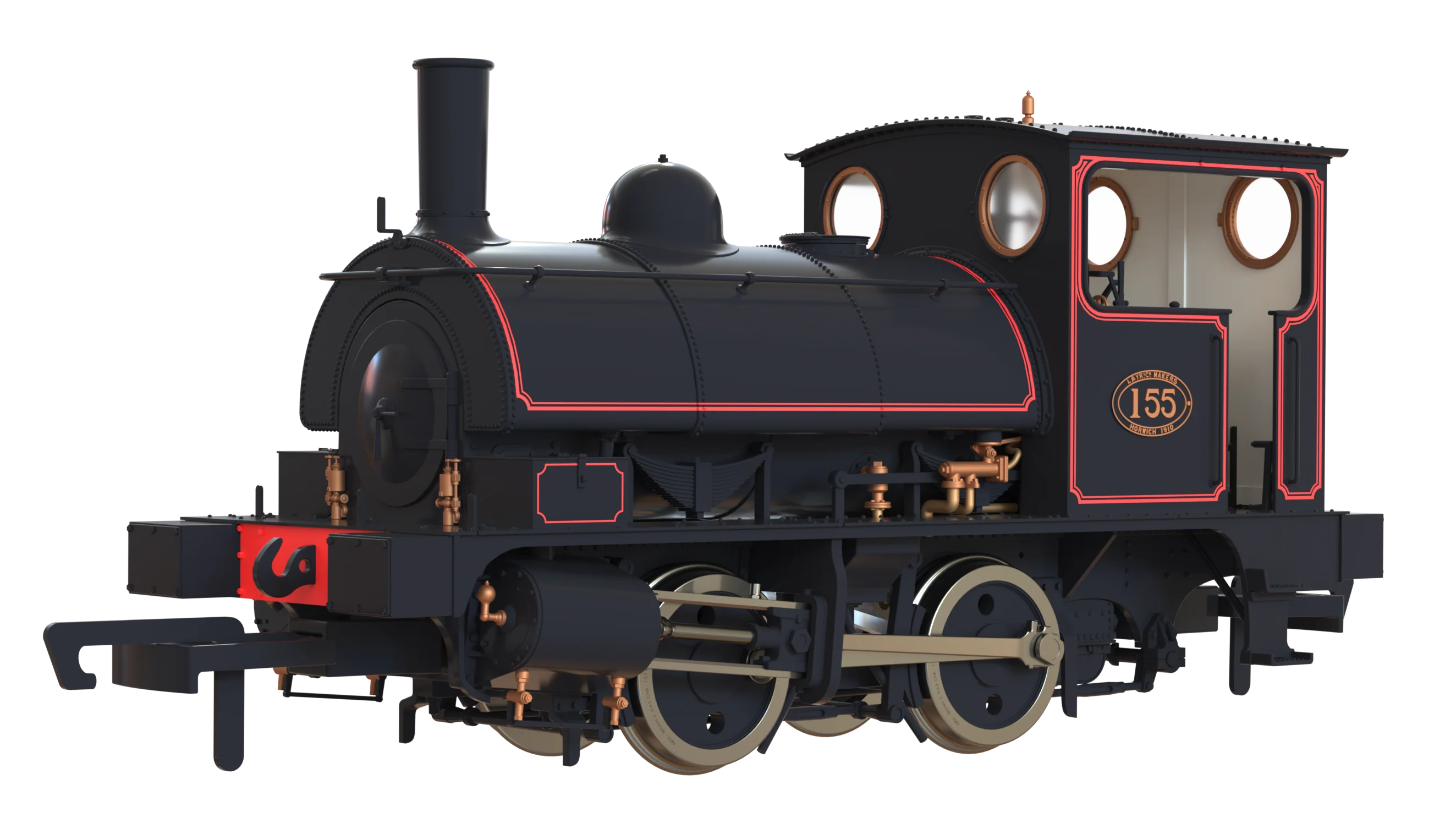 C1020 LYR 'Pug' 0-4-0ST 155 LYR Lined Black Steam Locomotive