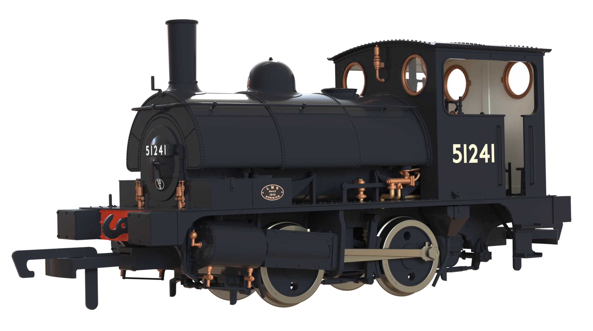C1026 LYR 'Pug' 0-4-0ST 51241 BR Black No Emblems Steam Locomotive