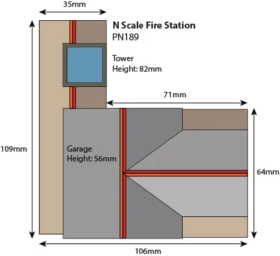PN189 Fire Station Building Kit - Image 4