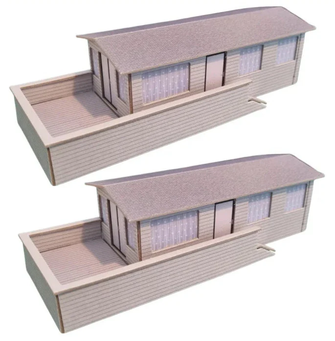 076-001 1:76 Scale Static Caravans Model Card Kit (Pack of 2)
