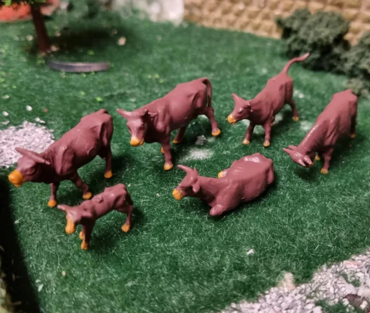 076-503 1:76 Scale Brown Cows Figures (Pack of 6)