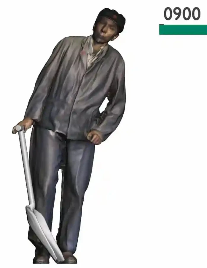 0900-043 O Gauge Loco Specific Crew - GWR Fireman Leaning with Shovel - Image 2