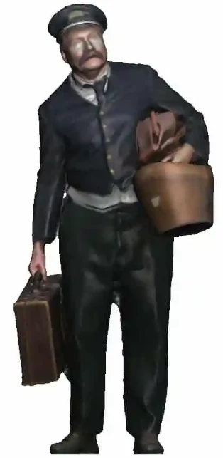 1264-076 OO Gauge - Railway & Lineside - 1870-1947 - Porter with luggage - Image 2