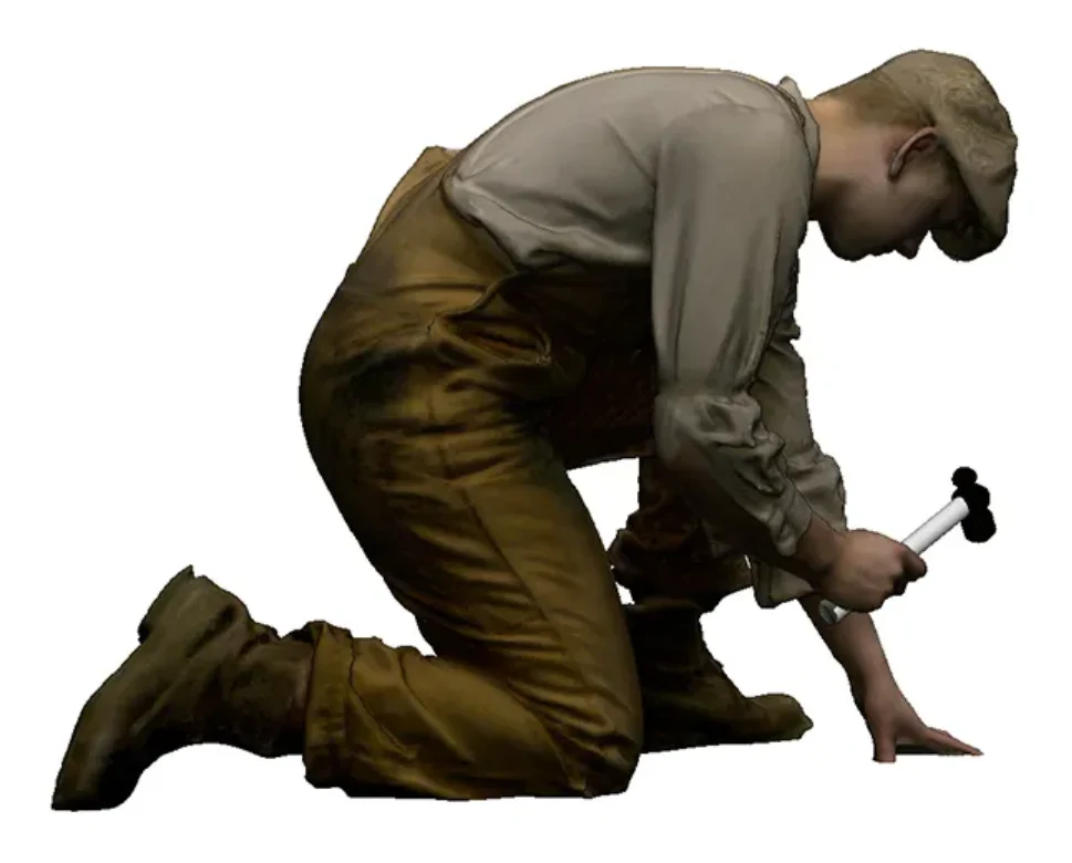 14209-076 OO Gauge - Trade & Services - Workman with hammer - Image 2