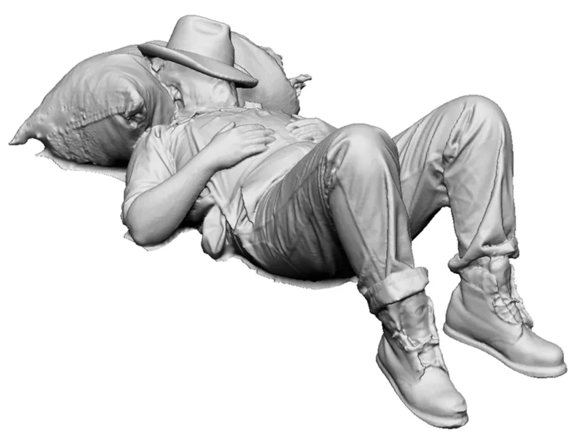 14214-076 OO Gauge - Trade & Services - Mill worker sleeping