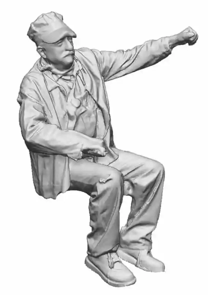 22050-076L OO Gauge - North American - Seated Engineer using Throttle - Left Hand Raised