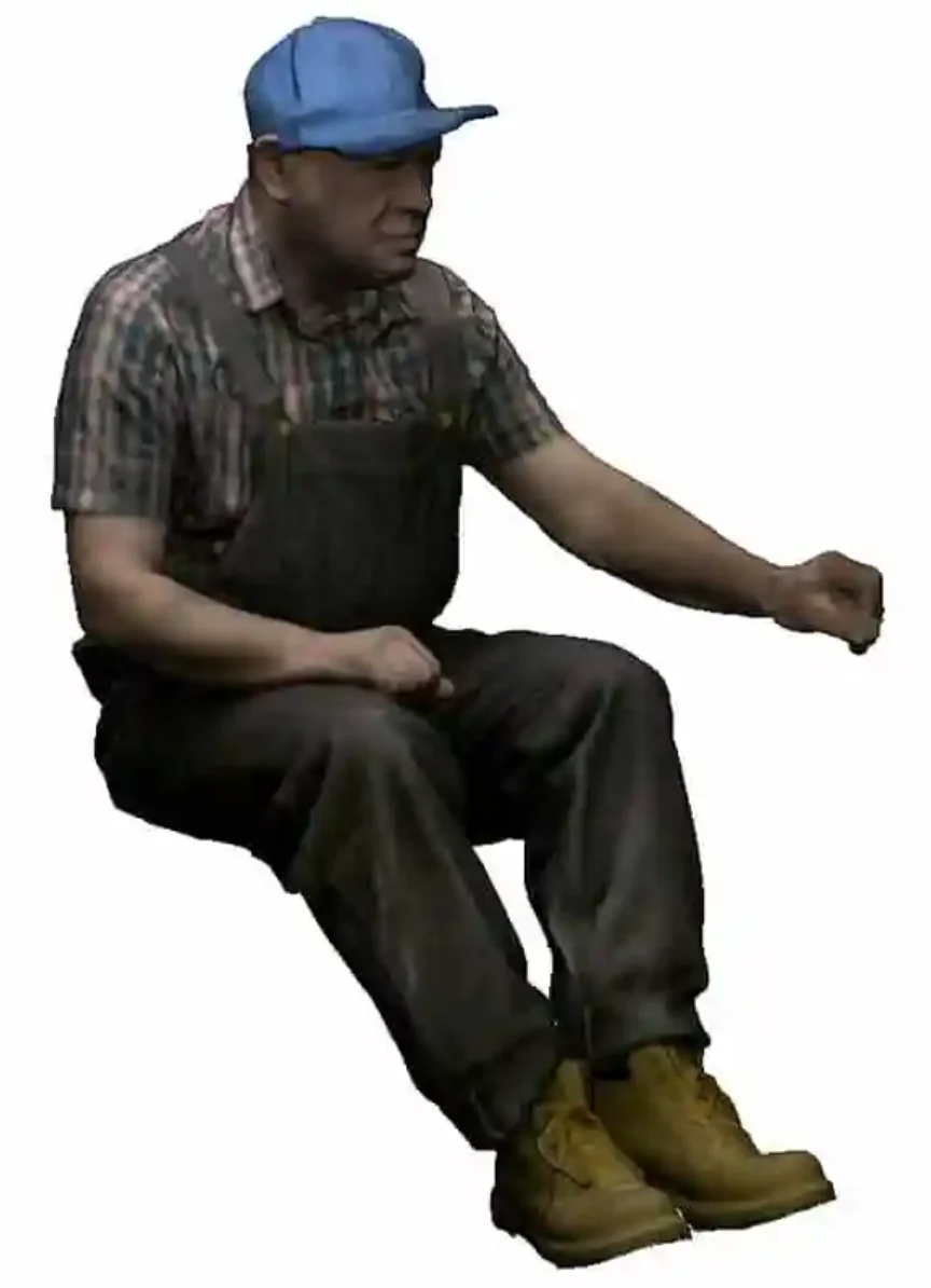 23050-148R N Gauge - North American - Seated Engineer using Regulator - Right Hand Raised - Image 2