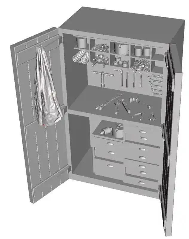 2742-076 OO Gauge Loco & Diesel Depot - Fitter's Cupboard Loco Shed Detailing