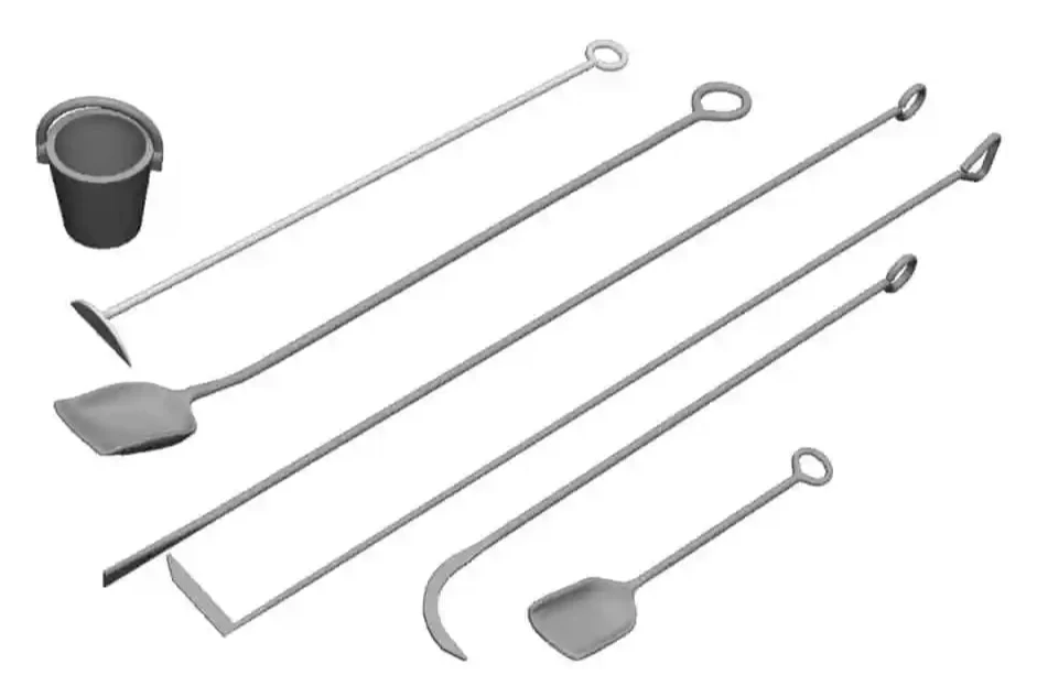 2756-043 O Gauge - Detailing - Tender Engine Fire Iron Set