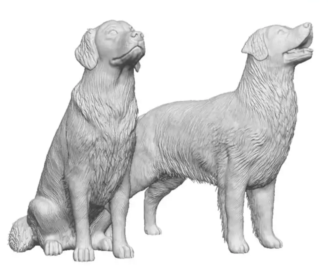31001-043 O Gauge - Pets, Wildlife & Livestock - Golden Retrievers x2