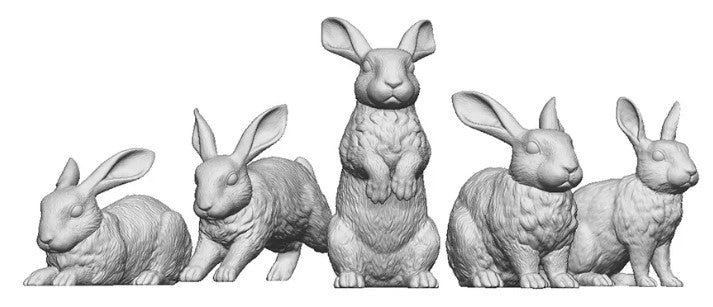 31100-043 O Gauge Pets, Wildlife & Livestock - Rabbits - Pack of 5