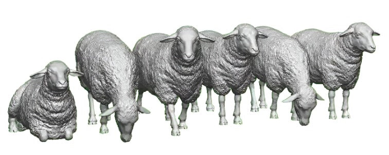 2713-076 OO Gauge Pets, Wildlife & Livestock - Sheep - Pack of 6