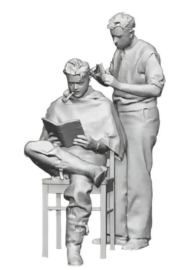 50300-072 1:72 Scale RAF Through the Ages - World War Two - RAF Pilot having haircut
