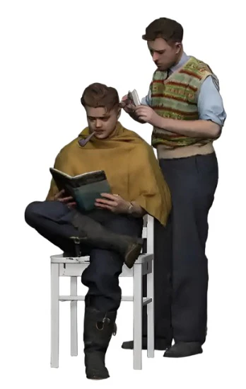50300-072 1:72 Scale RAF Through the Ages - World War Two - RAF Pilot having haircut - Image 2