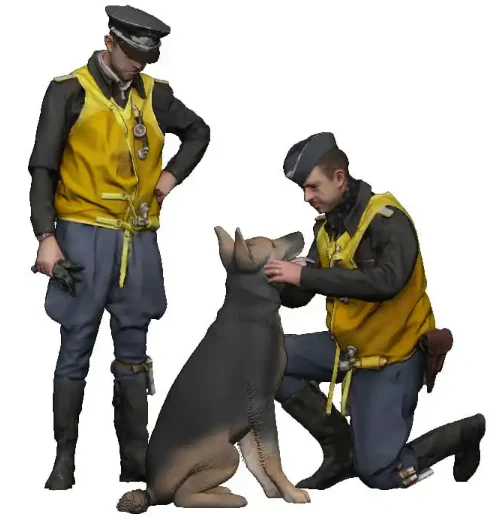 50600-076 1:76 Scale - World War Two - Luftwaffe Pilots with German Shepherd - Image 2