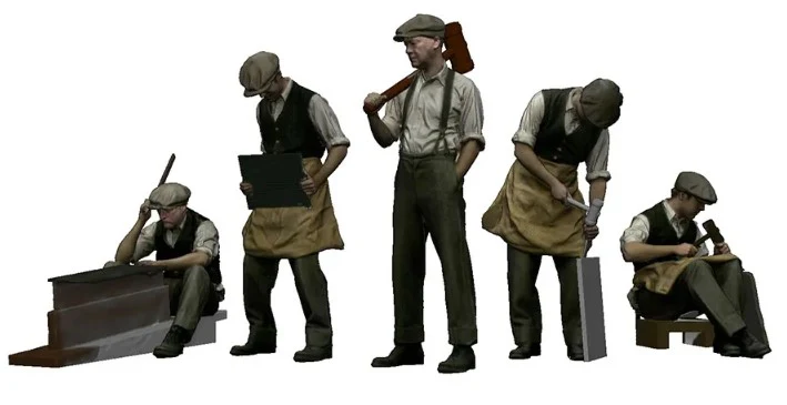 9038-043 O Gauge 1922-1948 Pre-Grouping - Slate Worker Bundle - Image 2