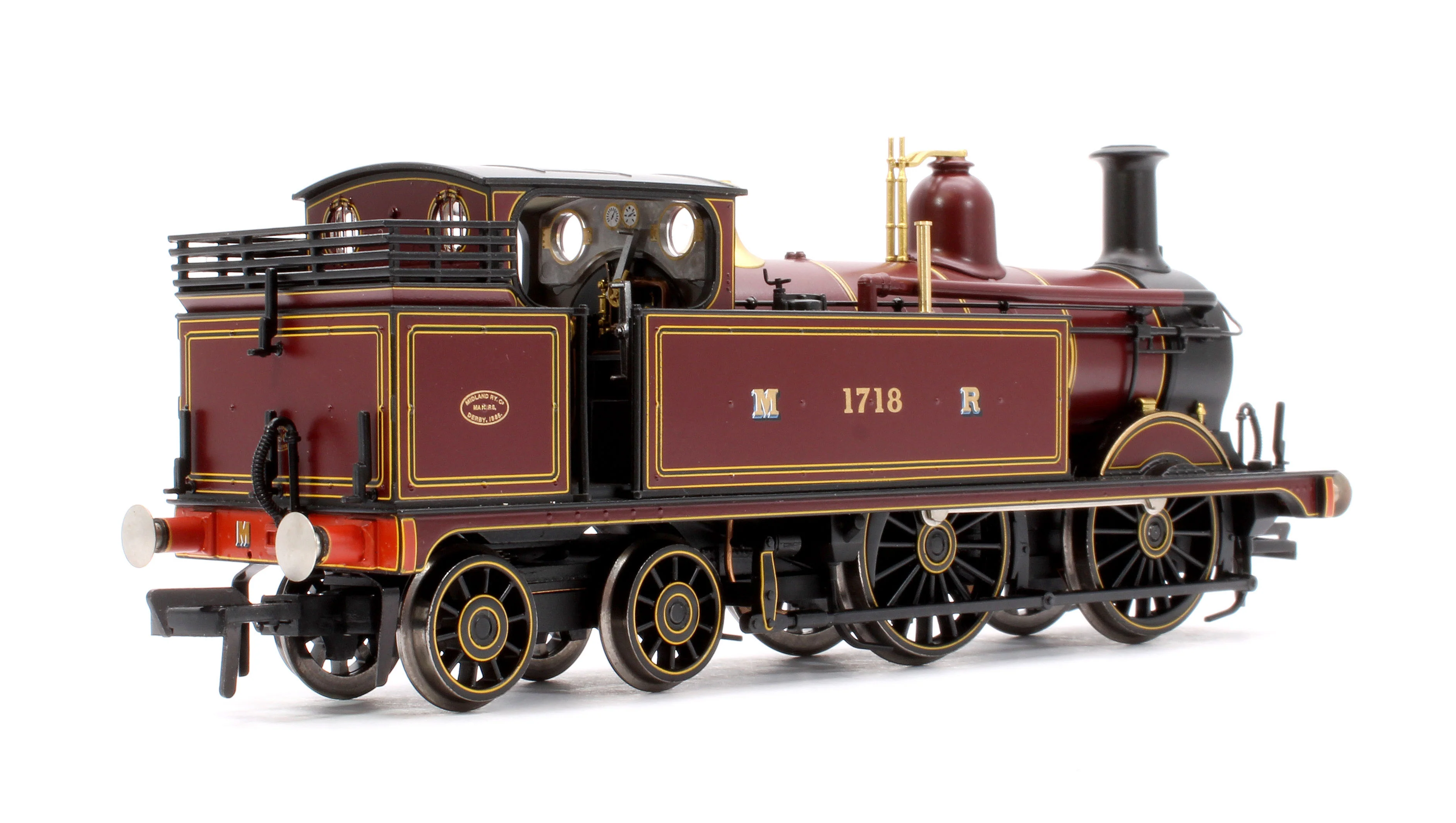 31-740BSF MR 1532 Tank 1718 Midland Railway Crimson Lake Steam Locomotive - DCC Sound - Image 3