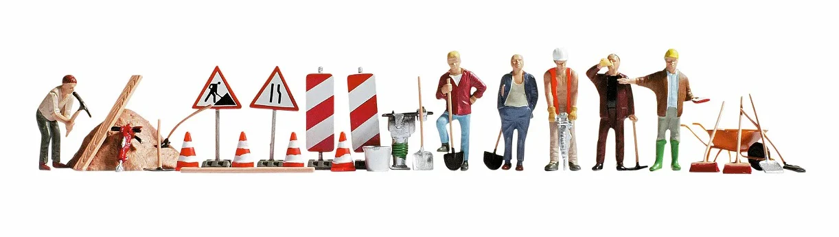 N15111 Road Maintenance Workers (6) And Accessories Figure Set