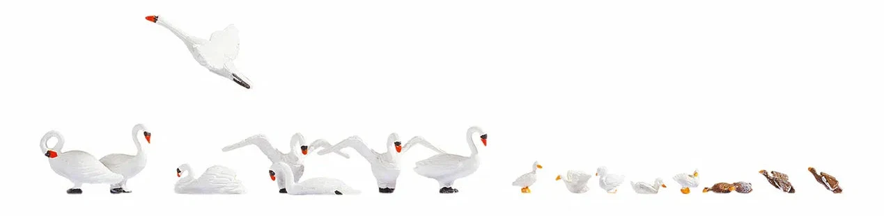 N15774 Swans (8) and Ducks (8) Figure Set