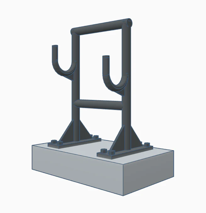 BSHSSG10 Oil Hose Stands - Steel Grey - Pack of 4