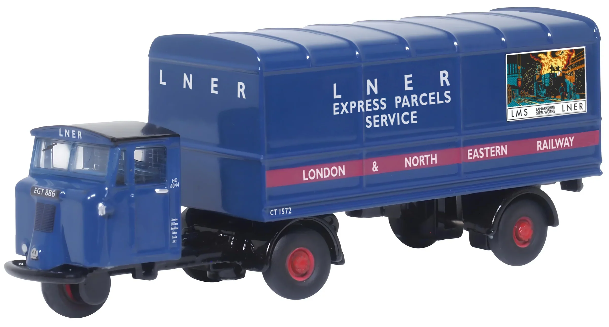 120MH004 Scammell Mechanical Horse Van Trailer LNER