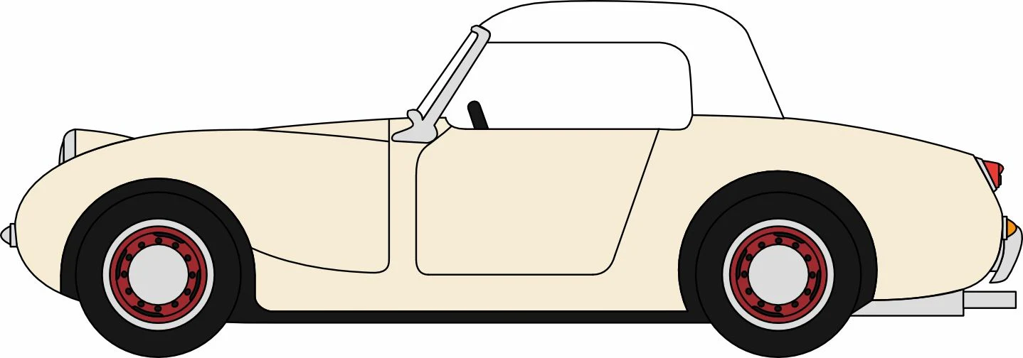 76AHF005 Austin Healey Frogeye Sprite Old English White