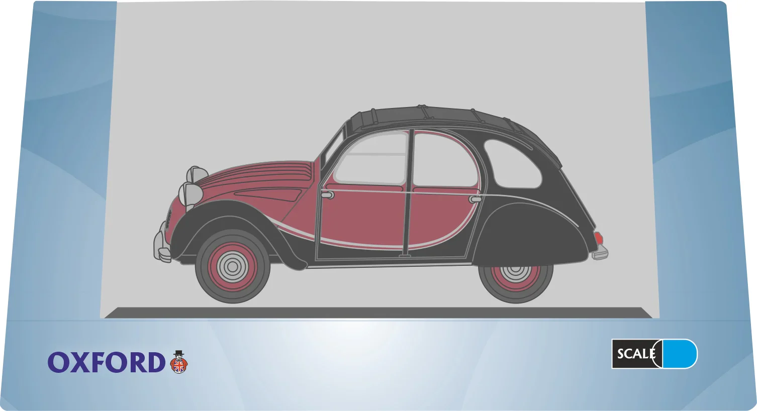 76CT001 Charleston Maroon/Black Citroen 2CV - Image 2