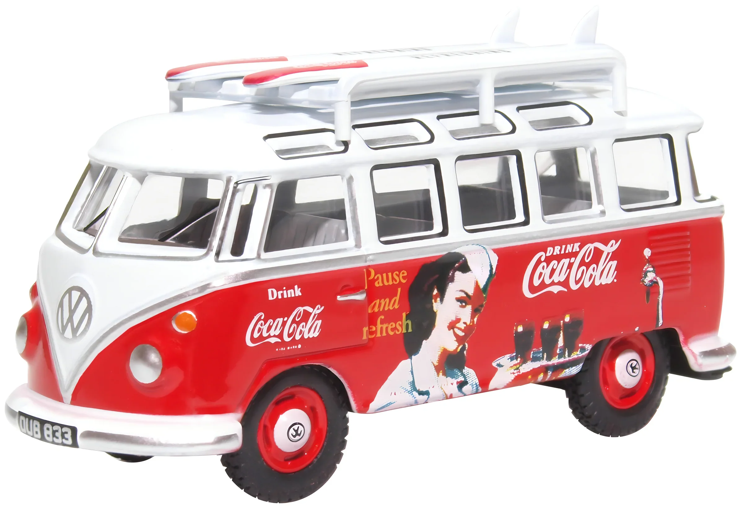 76VWS008CC VW T1 Bus and Surfboards Coca Cola
