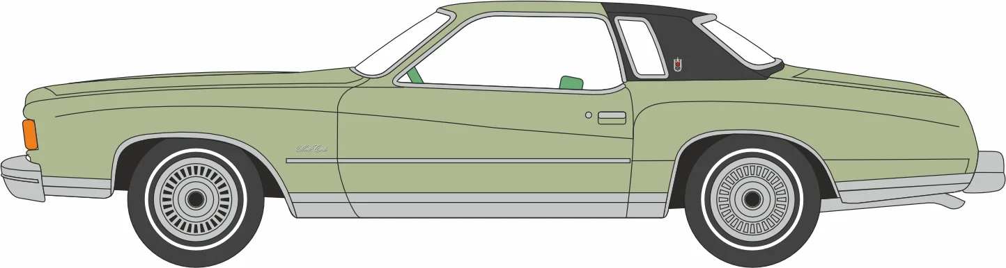 87CM74001 1974 Chevrolet Monte Carlo Landau Medium Green/Black Roof