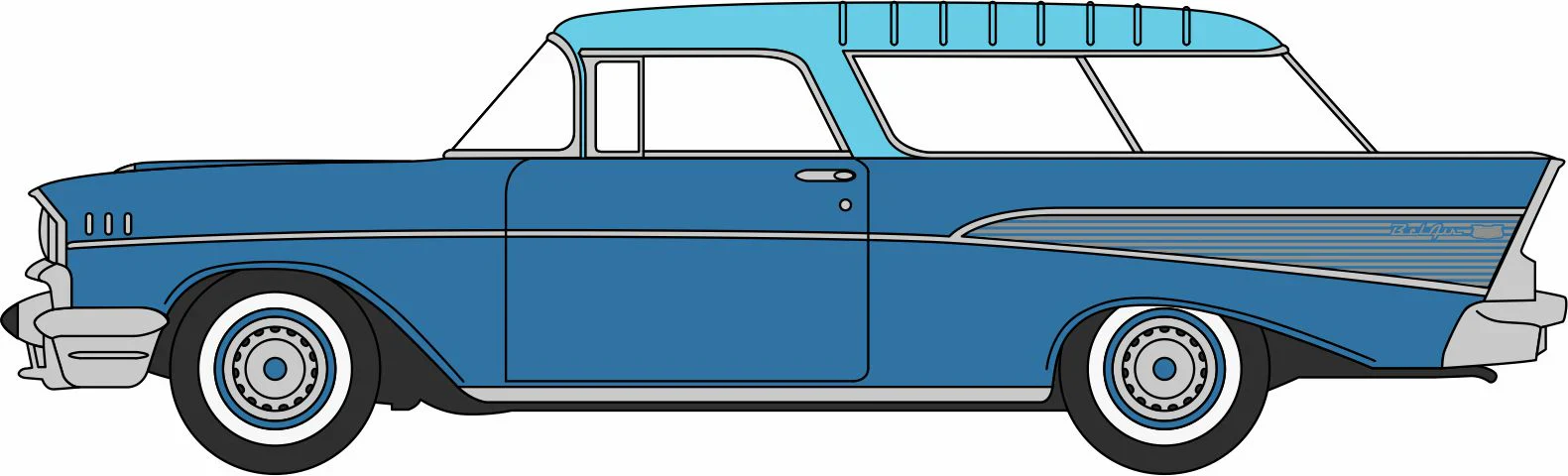 87CN57009 1957 Chevrolet Nomad Larkspur Blue/Harbor Blue