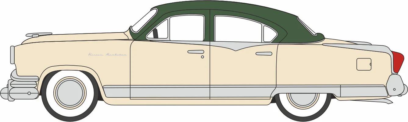 87KM53001 1953 Kaiser Manhattan Stardust Ivory/Jade Green