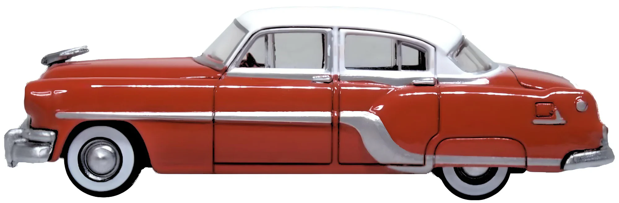 87PC54004 1954 Pontiac Chieftan 4 Door Coral Red/Winter White - Image 3