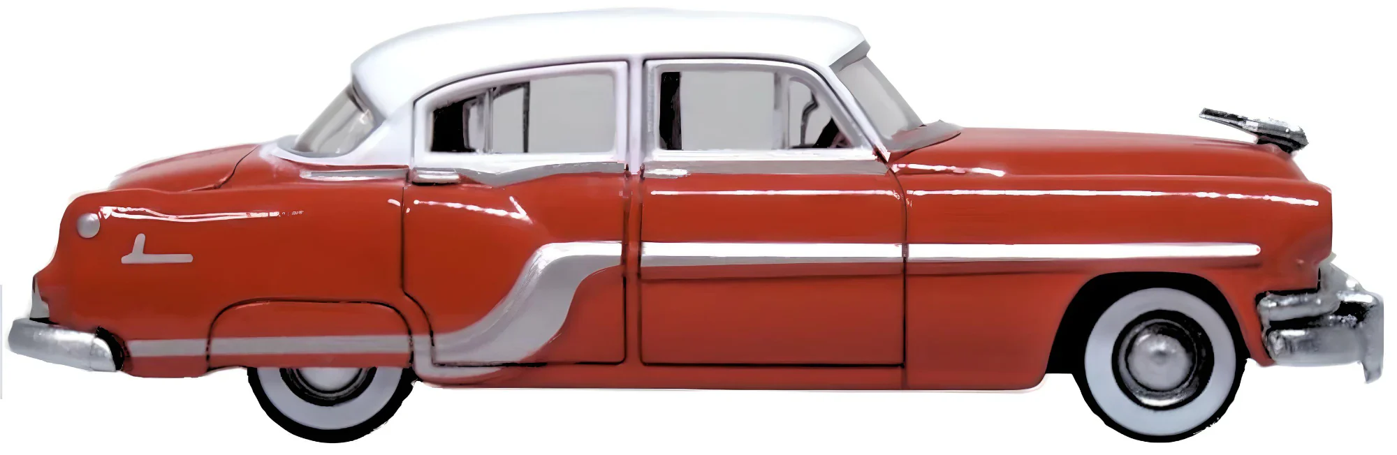 87PC54004 1954 Pontiac Chieftan 4 Door Coral Red/Winter White - Image 4