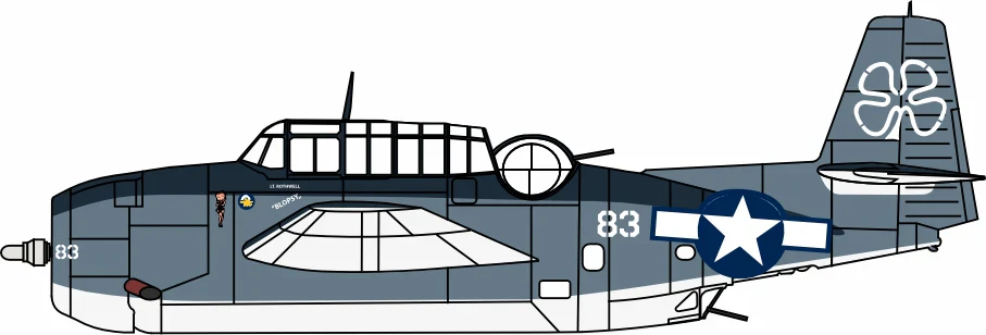 AC132 Grumman Avenger White 83 Blopsy Composite Sqn.76 USS Petrof Bay 1945