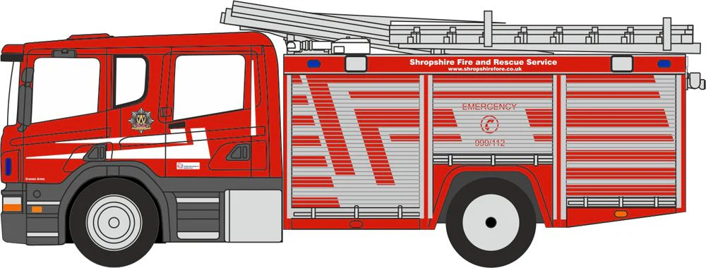 NSFE010 Scania Pump Ladder Shropshire Fire & Rescue Service