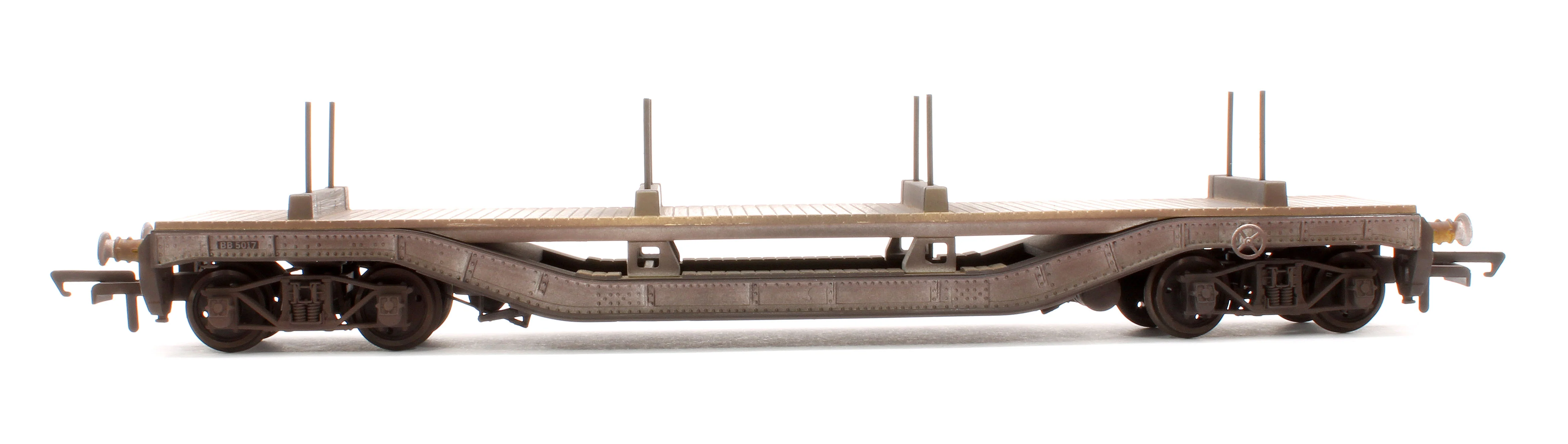 OR76WW003W Warwell A Flat Wagon British Steel BB5017 - Weathered - Image 2
