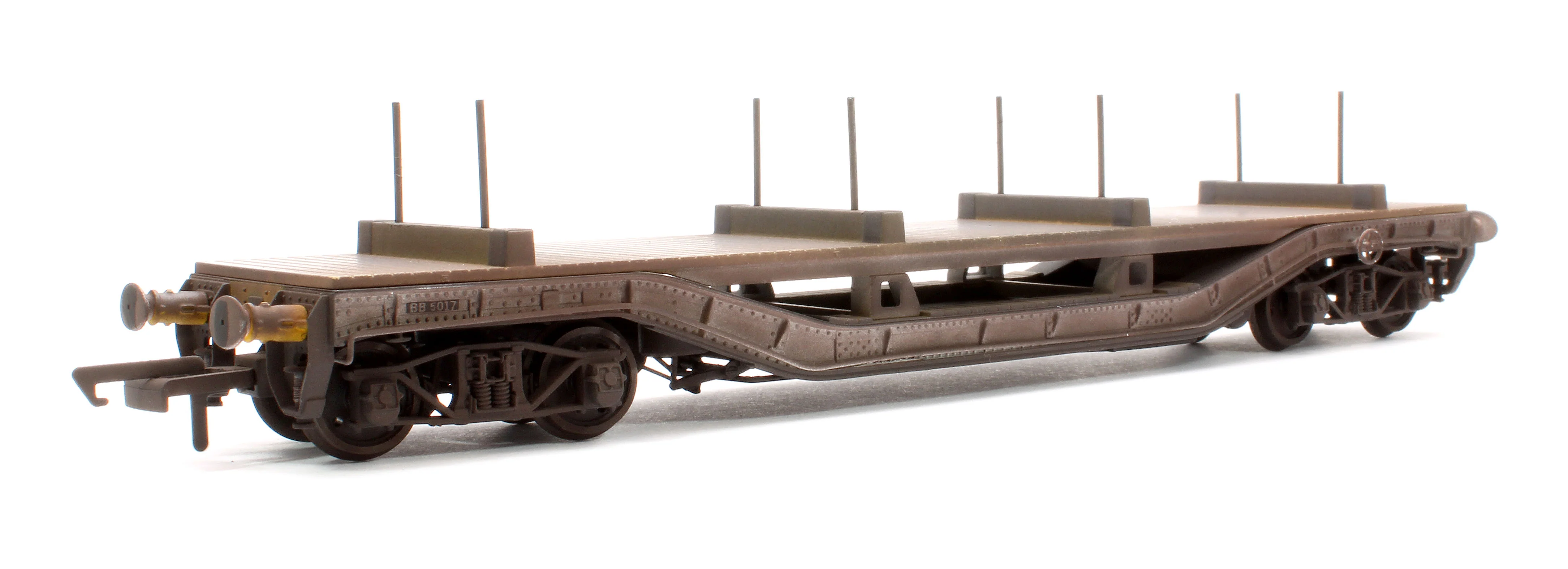 OR76WW003W Warwell A Flat Wagon British Steel BB5017 - Weathered - Image 3
