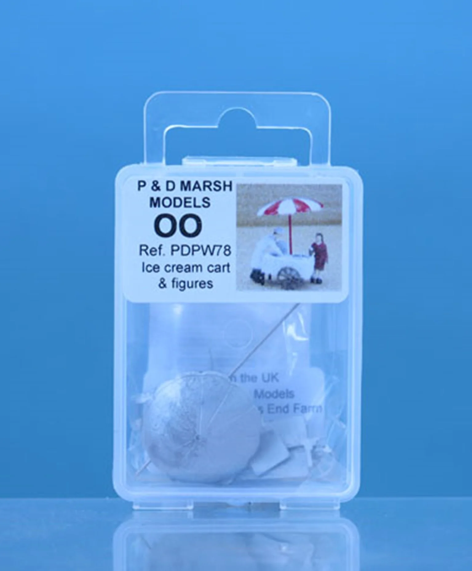 PDPW78 OO Gauge Ice Cream Cart & Figures - UNPAINTED - Image 2