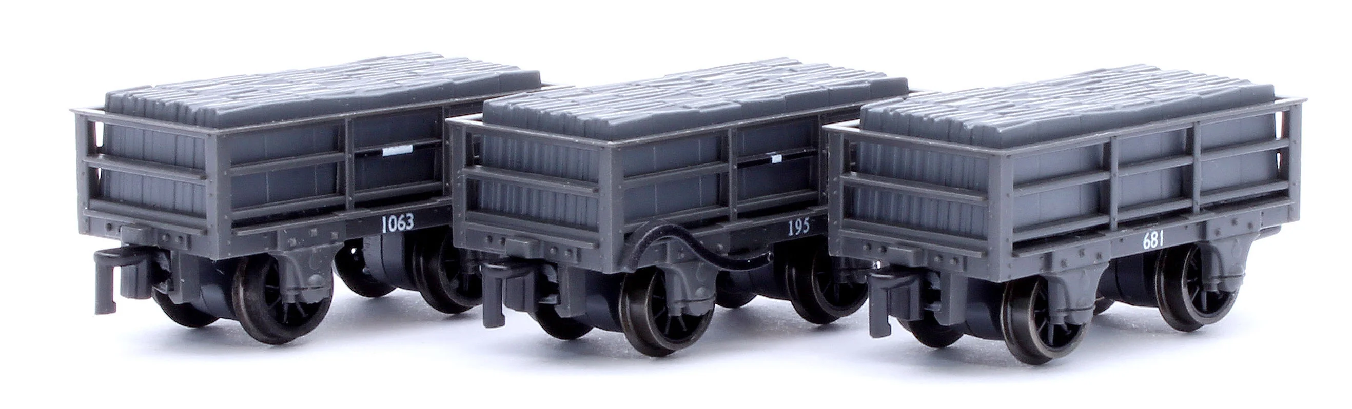 GR323 2T Ffestiniog Railway Welsh Slate Wagon Dark Grey Triple Pack