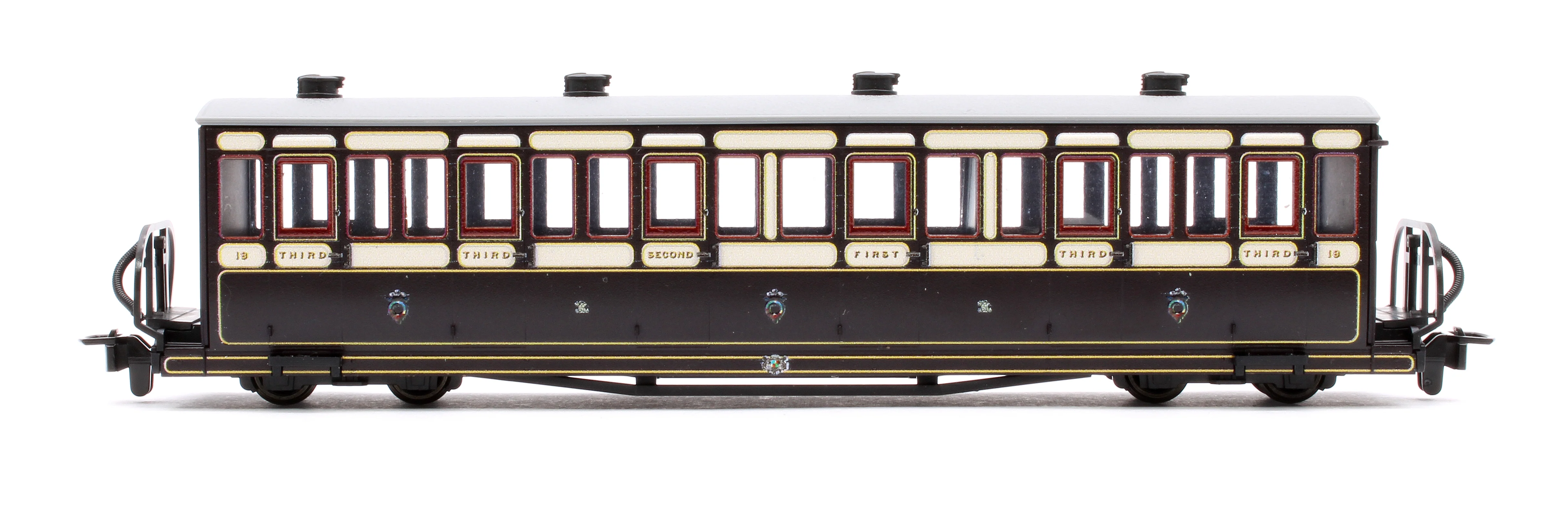 GR600B Ffestiniog Railway Short 'Bowsider' Bogie Coach, Victorian Purple/Brown, No. 18 - Image 2