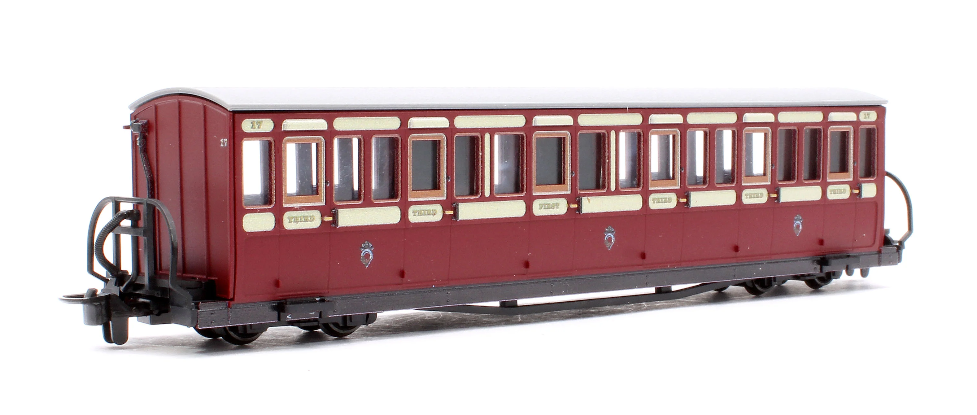 GR602A Ffestiniog Railway Short 'Bowsider' Bogie Coach, Red & Cream, No. 17 - Image 3