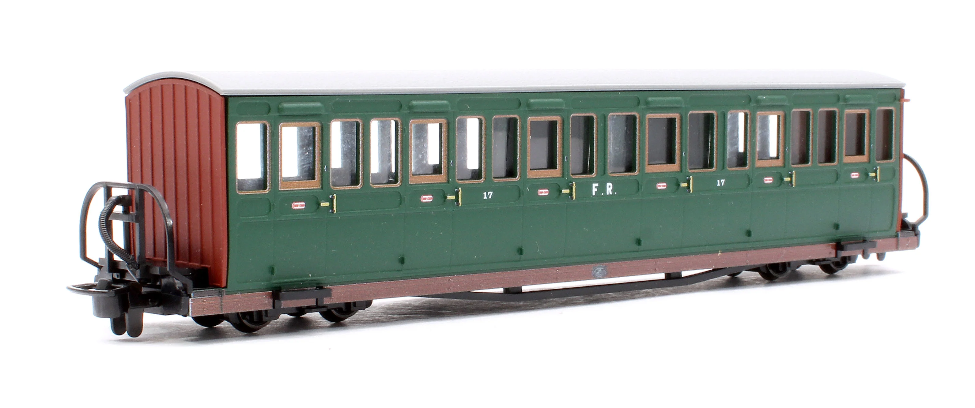 GR603A Ffestiniog Railway Short 'Bowsider' Bogie Coach, Colonel Stephens Green, No. 17 - Image 3