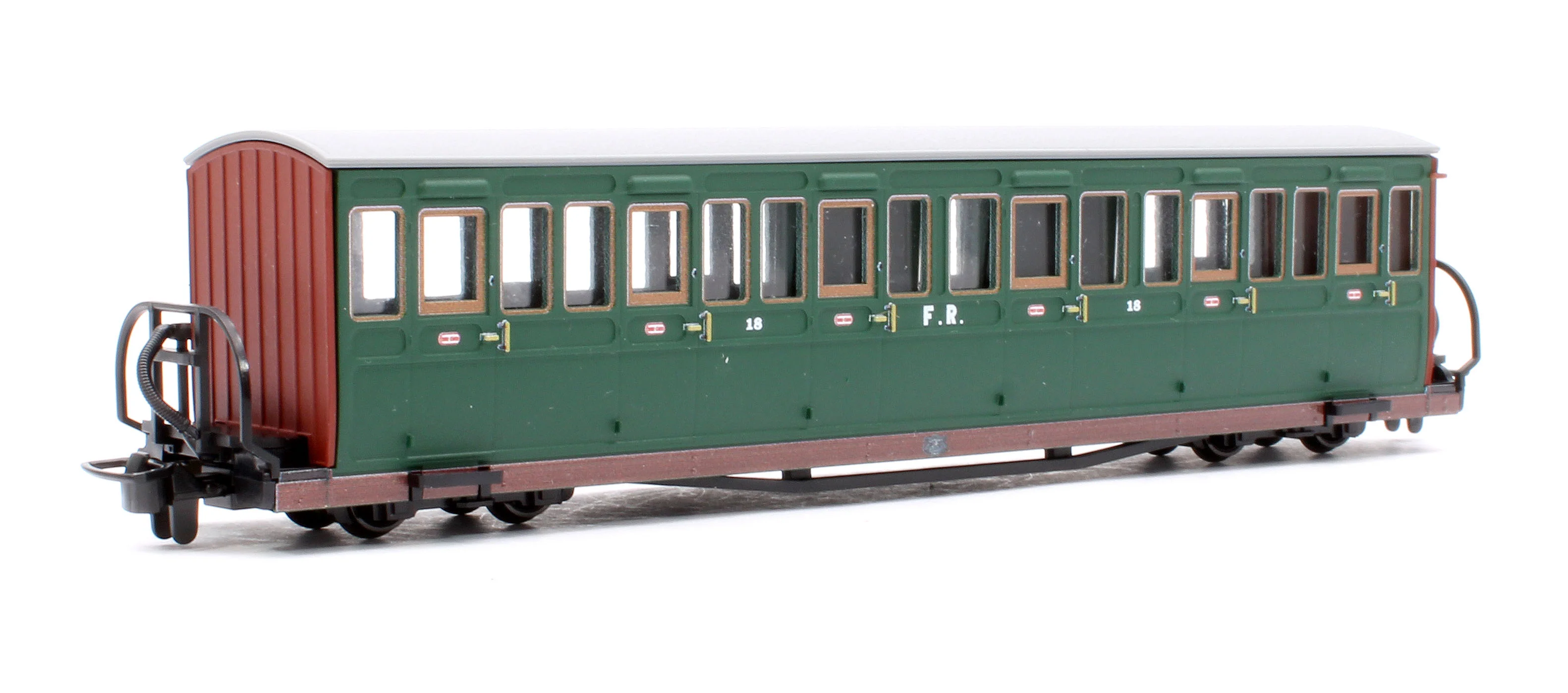 GR603B Ffestiniog Railway Short 'Bowsider' Bogie Coach, Colonel Stephens Green, No. 18