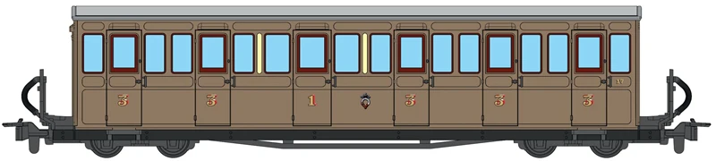 GR604B Ffestiniog Railway Short 'Bowsider' Bogie Coach, Teak, No. 18