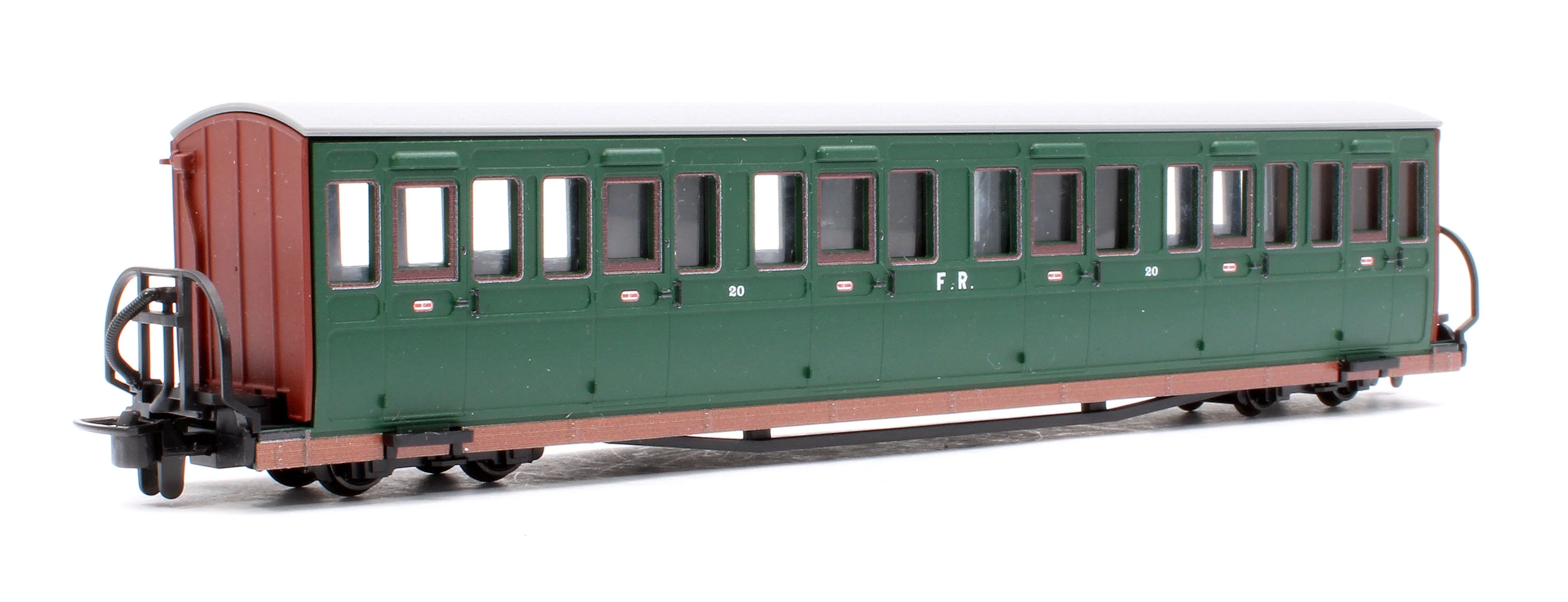 GR623B Ffestiniog Railway Long 'Bowsider' Bogie Coach, Colonel Stephens Green, No. 20 - Image 3