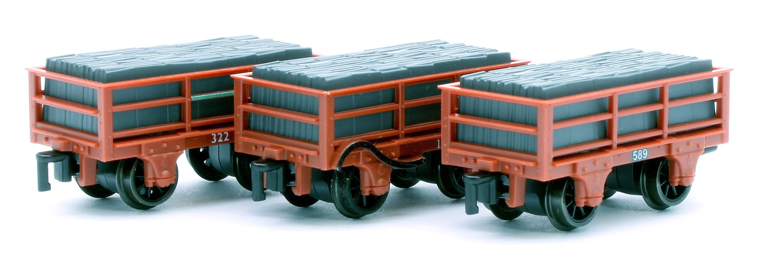 GR322 2T Ffestiniog Railway Welsh Slate Wagon Red Triple Pack
