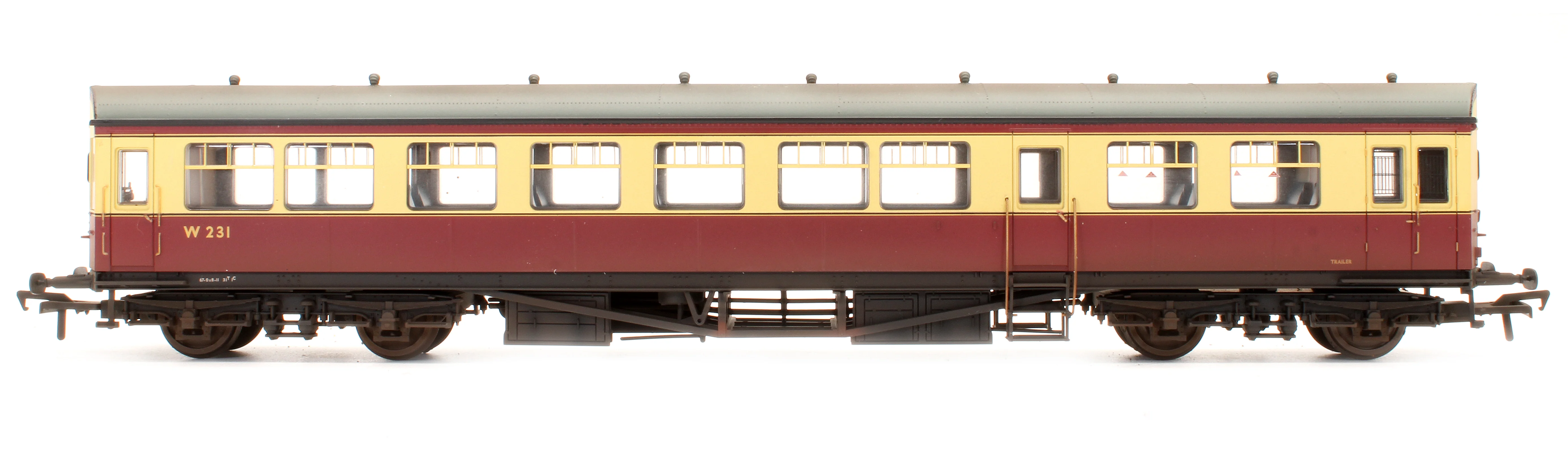 39-575 Pre-Owned BR Auto Trailer Crimson & Cream W231 - Custom Weathered - Image 5