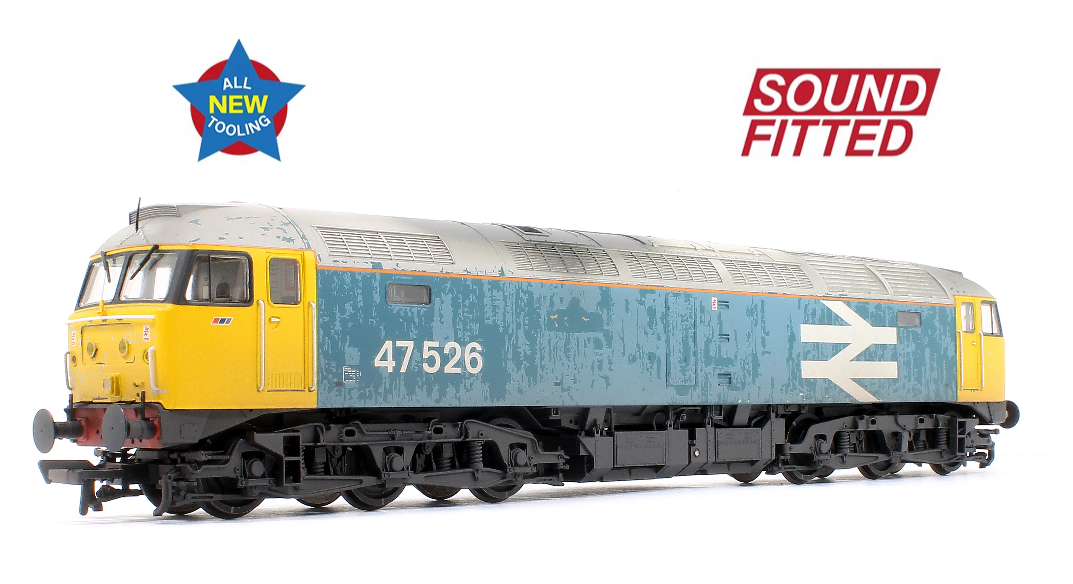 Pre-Owned 35-421SF Class 47/4 47526 BR Blue (Large Logo) Diesel Locomotive - Weathered - DCC Sound