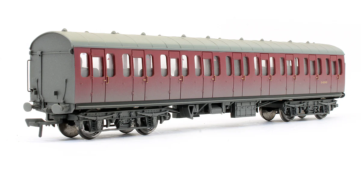 Pre-Owned 34-608 MK1 Suburban Second Open Coach BR Crimson 'E48040' (Weathered)
