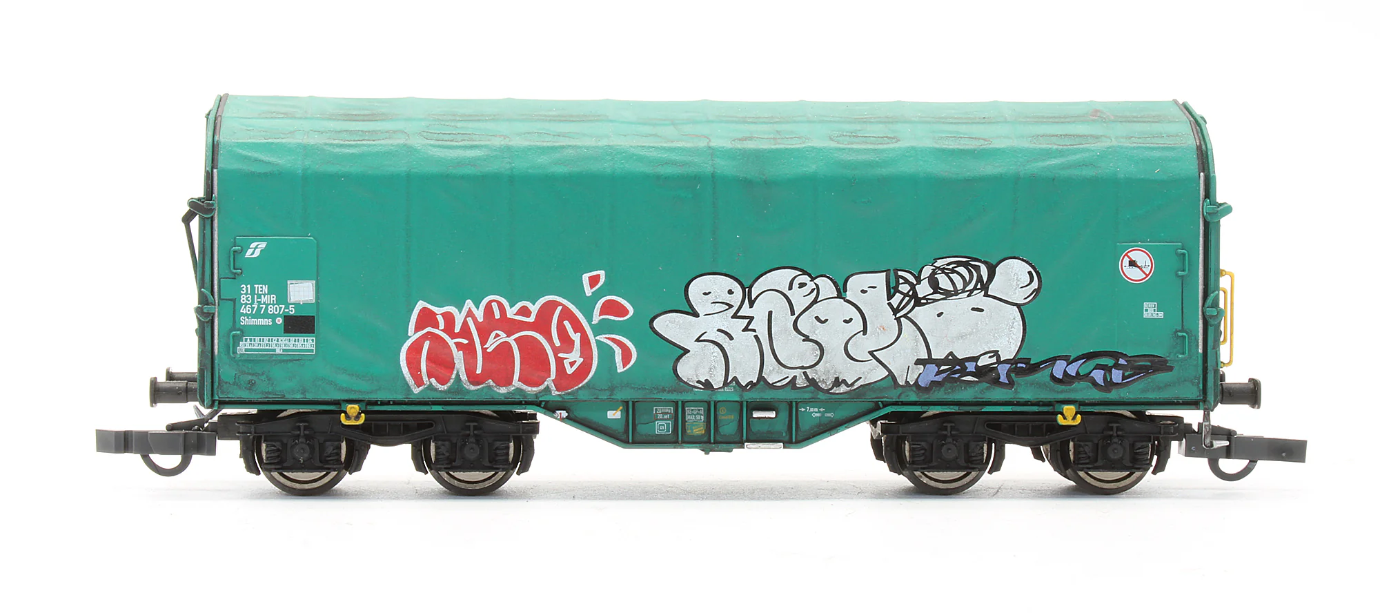 58379 Pre-Owned Set Of 2 Tarpaulin Wagons With Graffiti - Image 2